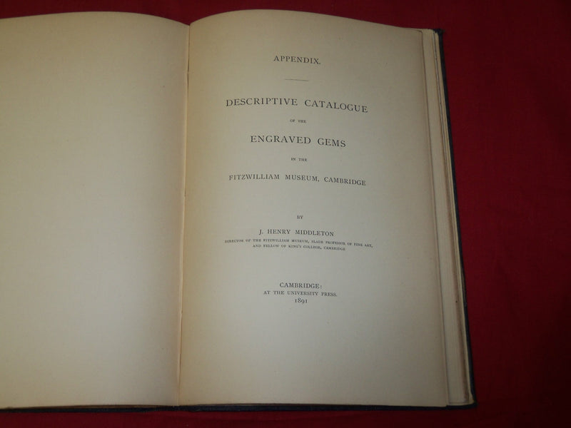 1891 THE ENGRAVED GEMS OF CLASSICAL TIMES BOOK BY J. H. MIDDLETON - KD 5416