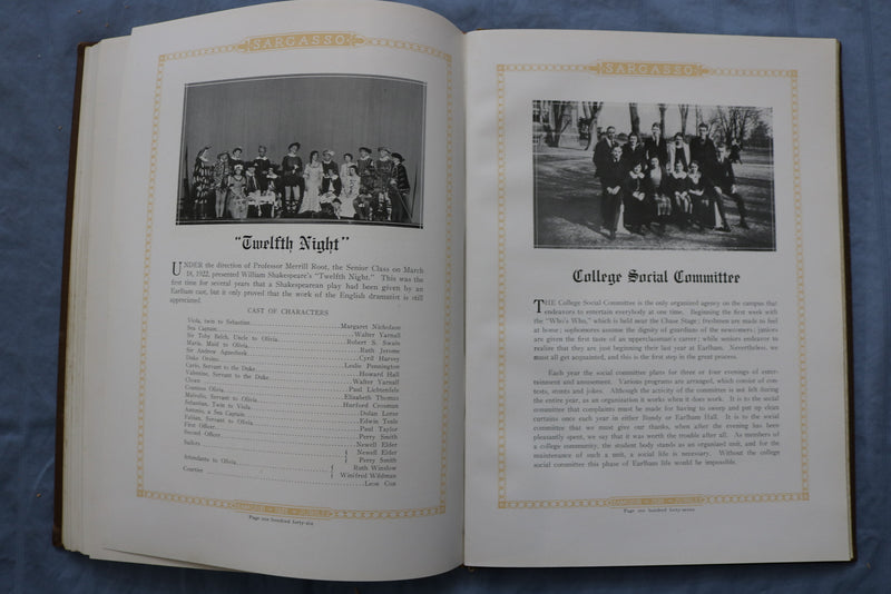 1922 THE SARGASSO EARLHAM COLLEGE YEARBOOK - RICHMOND, INDIANA - YB 3424
