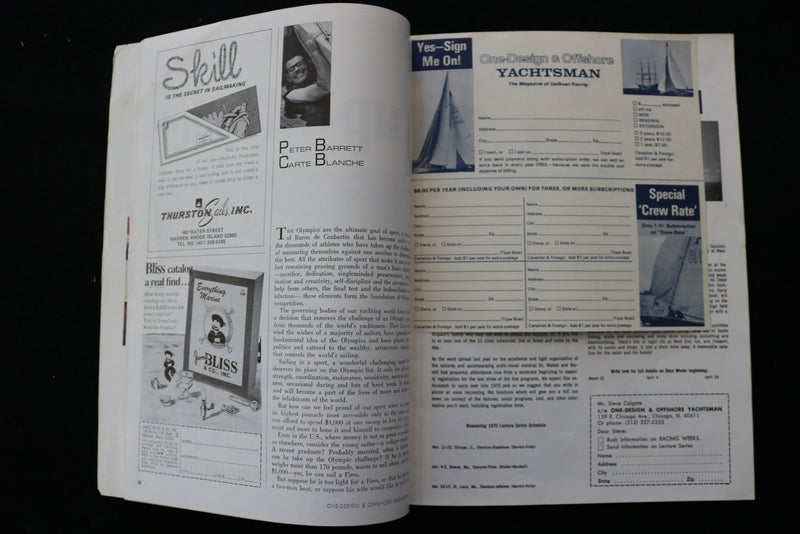 1970 MARCH YACHTSMAN MAGAZINE - ONE-DESIGN & OFFSHORE - K 2354