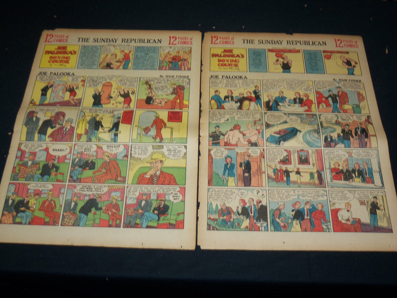 1938 THE SUNDAY REPUBLICAN COLOR COMIC FRONT PAGES LOT OF 6 - NTL 82E
