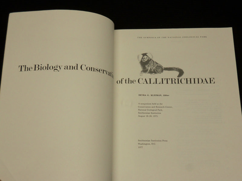 1978 THE BIOLOGY & CONSERVATION OF THE CALLITRICHIDAE SOFTCOVER BOOK - R 722L