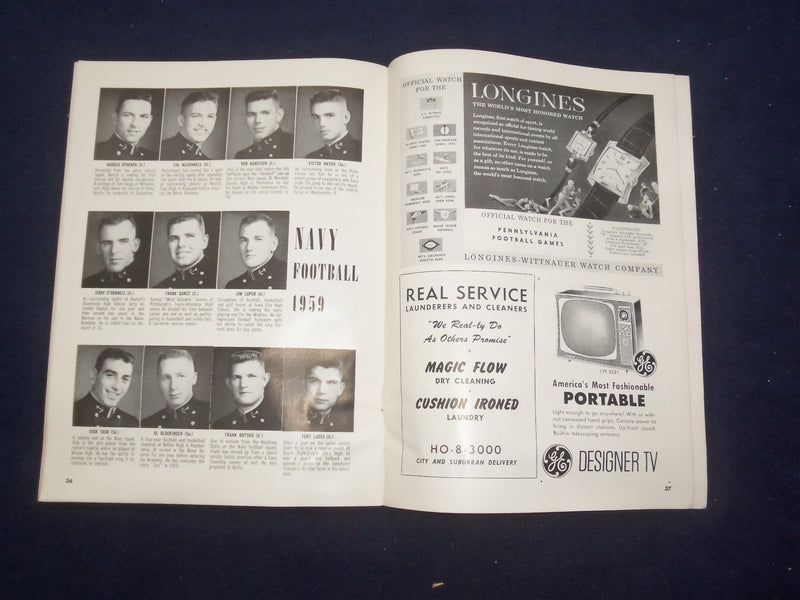 1959 OCTOBER 24 NAVY VS. PENNSYLVANIA FOOTBALL PROGRAM - NICE PHOTOS - J 9459