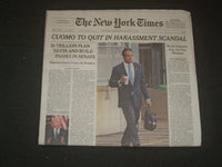 2021 AUGUST 11 NEW YORK TIMES - CUOMO TO QUIT IN HARASSMENT SCANDAL