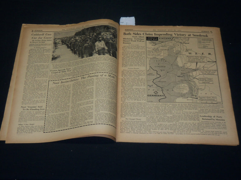 1941 JULY 29 PM'S WEEKLY NEWSPAPER - JAPS MAY GET OIL AS TENSION EASES - NP 4927