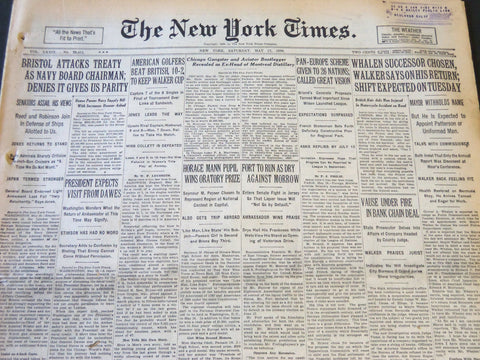 1930 MAY 17 NEW YORK TIMES - AMERICAN GOLFERS BEAT BRITISH KEEP CUP - NT 5703