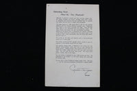 1950'S CAESAR'S MONTICELLO MENU - ABBE LANE SIGNED COVER - K 2864