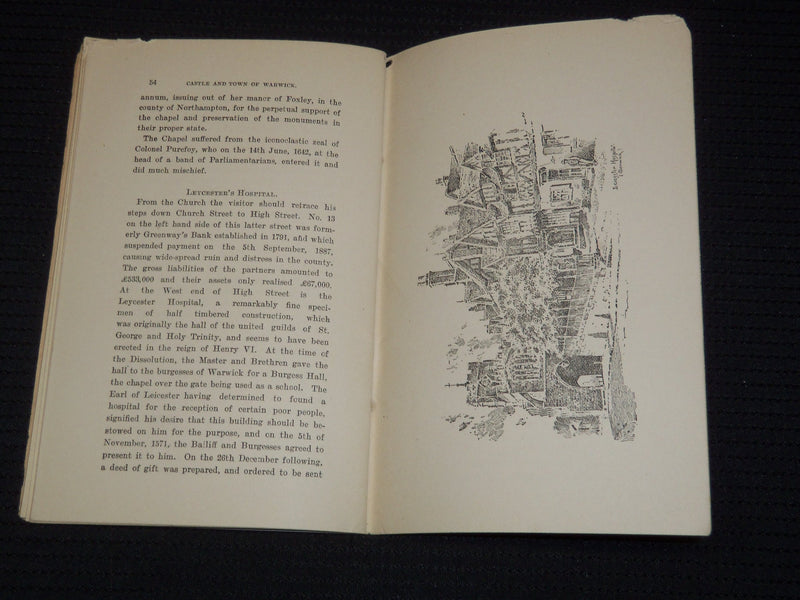 1898 WARWICK CASTLE AND TOWN GUIDE BY C. J. RIBTON-TURNER - J 9528