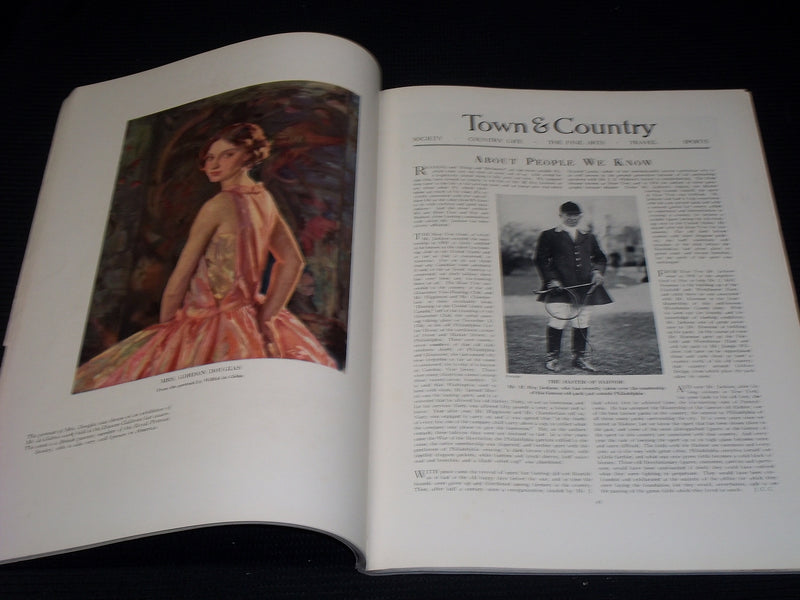 1930 MARCH 15 TOWN & COUNTRY MAGAZINE - MAURICE FROMKES FRONT COVER - E 2538