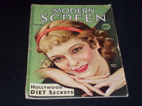 1932 SEPTEMBER MODERN SCREEN MAGAZINE - MARIAN NIXON FRONT COVER - E 14505
