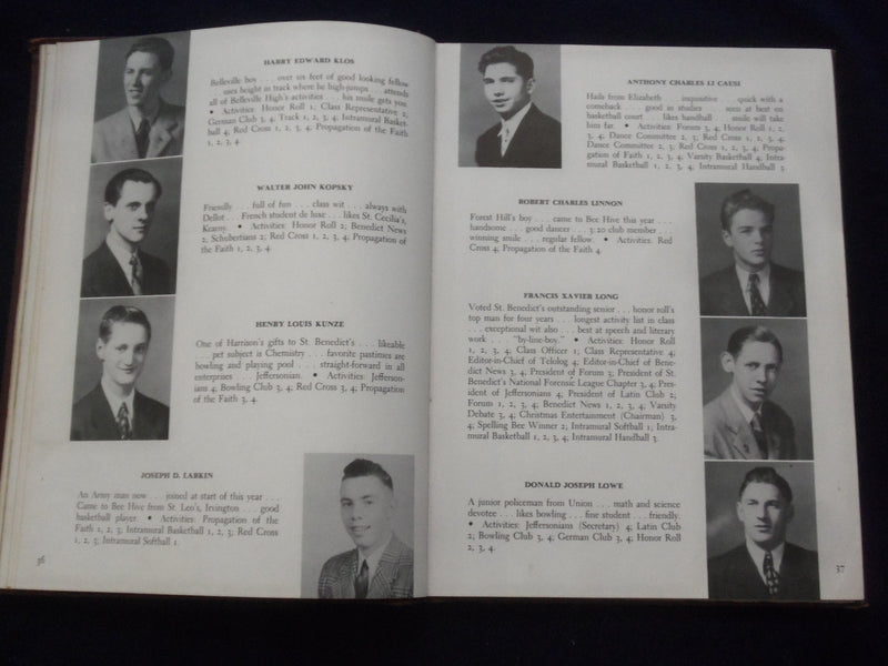 1944 THE TELELOG ST. BENEDICT'S PEPARATORY SCHOOL YEARBOOK - NEWARK, NJ- YB 3121