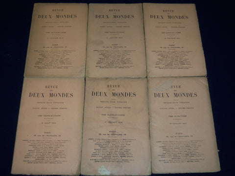 1916-1917 REVUE DES DEUX MONDES FRENCH MAGAZINE LOT OF 6 ISSUES - WR 815