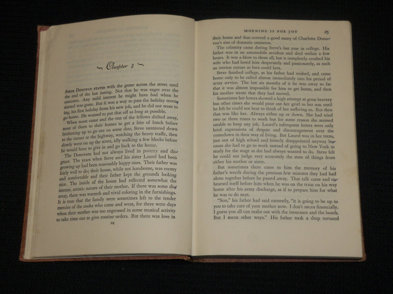 1949 MORNING IS FOR JOY HARDCOVER BOOK BY RUTH LIVINGSTON HILL - KD 7287