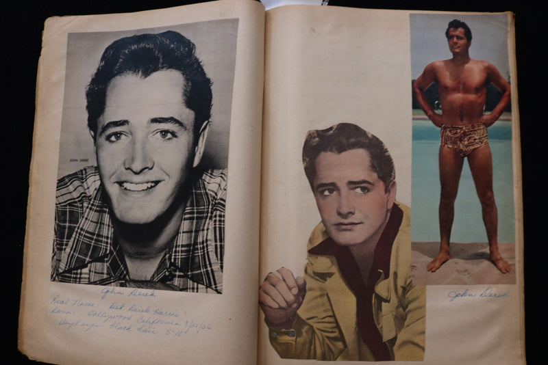 HOLLYWOOD ACTORS SCRAPBOOK - RONALD REAGAN - JOHN DEREK - ALAN LADD - E 24916