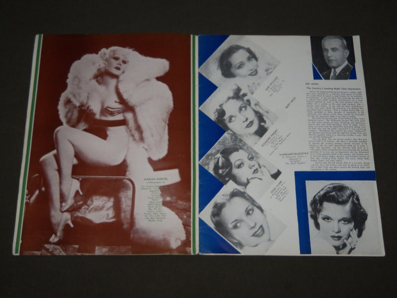 1937 THE HOLLYWOOD CABARET RESTAURANT PROGRAM - GREAT PHOTOS - J 3443