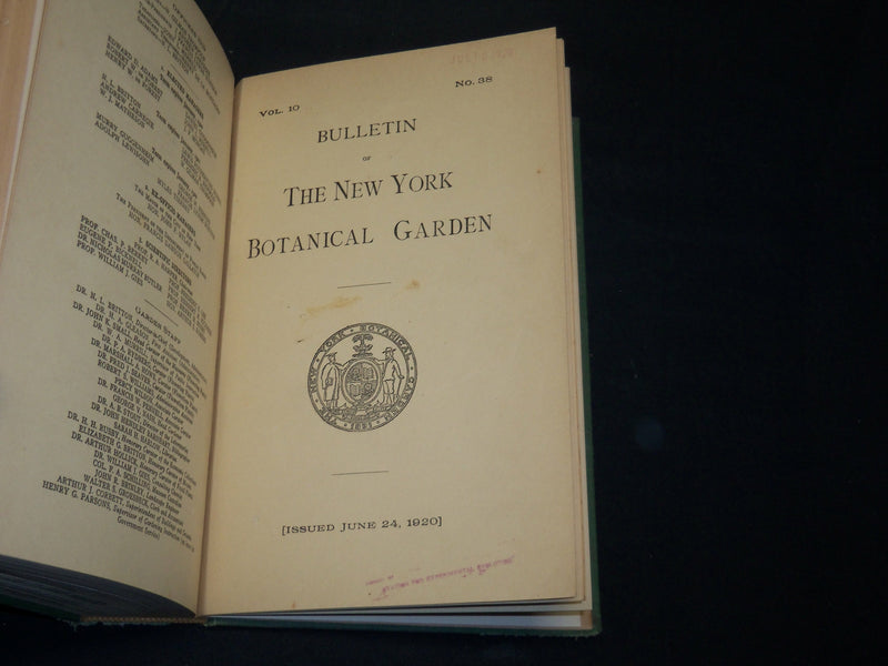 1901-1921 NEW YORK BOTANICAL GARDEN BULLETIN BOUND VOLUME LOT OF 9 - KD 5K