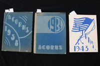 1938-1943 ACORNS DEPOSIT CENTERIL SCHOOL YEARBOOK-DEPOSIT, NY -LOT OF 3 - K 2788