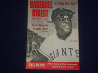 1966 FEBRUARY BASEBALL DIGEST MAGAZINE - WILLIE MAYS COVER - B 6752