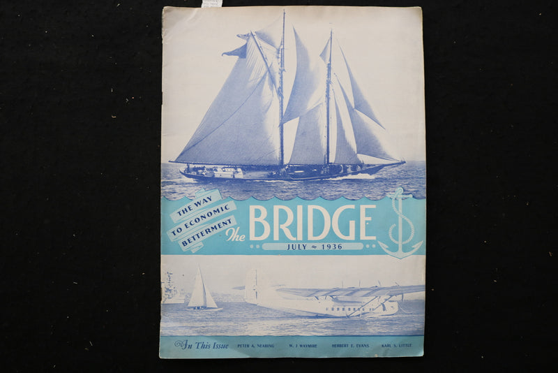 1936 JULY THE BRIDGE MAGAZINE - SAILBOATS COVER - E 10534