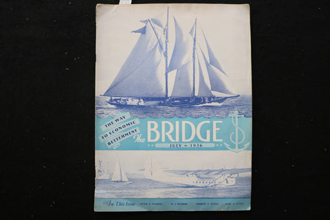 1936 JULY THE BRIDGE MAGAZINE - SAILBOATS COVER - E 10534
