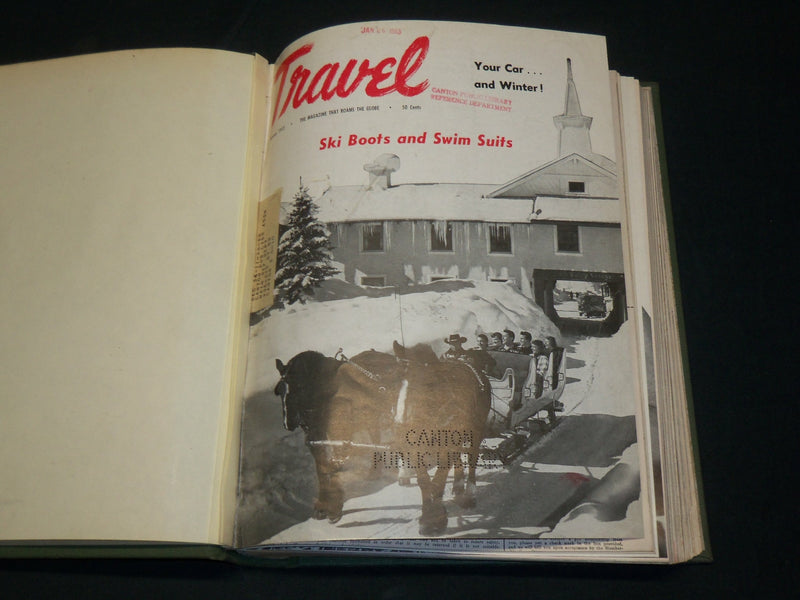 1953 JANUARY-DECEMBER TRAVEL MAGAZINE BOUND VOLUME - GREAT COVERS - KD 5997