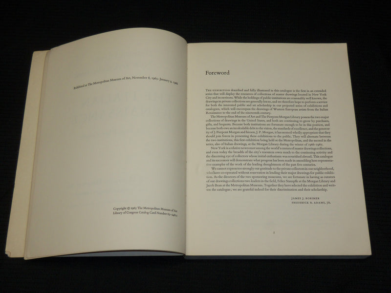 1965 DRAWINGS FROM NEW YORK COLLECTIONS ITALIAN RENAISSANCE BOOK - R 706U