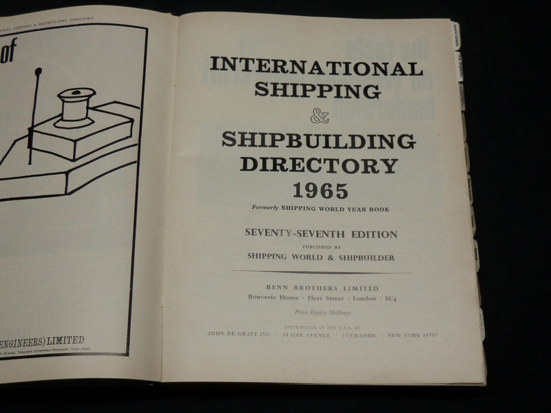 1965 INTERNATIONAL SHIPPING & SHIPBUILDING DIRECTORY BOOK - R 905A