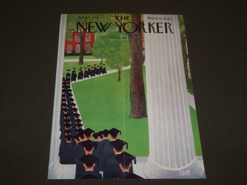 1956 JUNE 2 NEW YORKER MAGAZINE FRONT COVER ONLY - GREAT ART FOR FRAMING