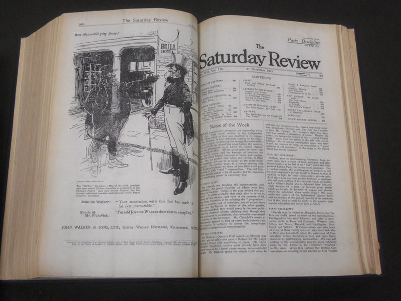 1923 SATURDAY REVIEW 2 BOUND VOLUMES - COMPLETE YR- PUBLISHED IN LONDON - R 1127