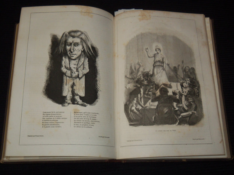 1848-1849 REVUE COMIQUE FRENCH MAGAZINE BOUND VOLUME - NICE ILLUS. - KD 879E