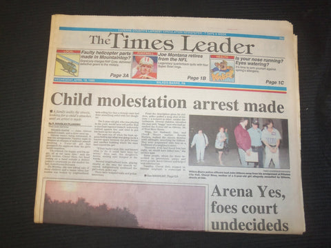 1995 APRIL 19 WILKES-BARRE TIMES LEADER -CHILD MOLESTATION ARREST MADE - NP 7579
