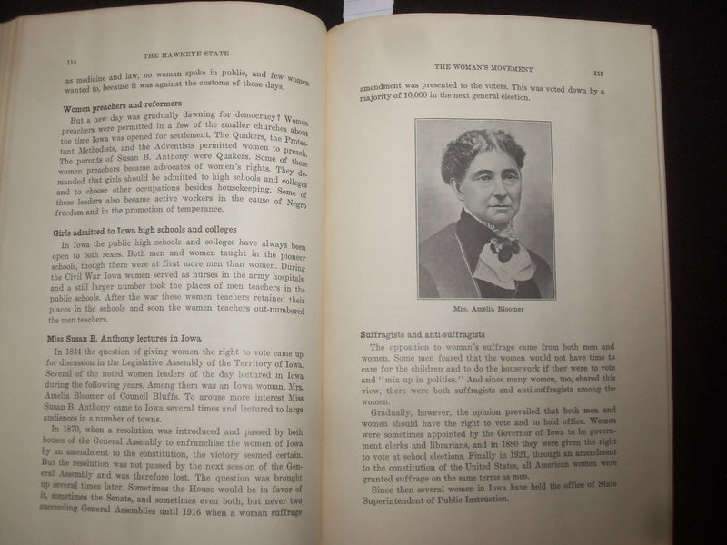 1956 THE HAWKEYE STATE - FOR HOME/SCHOOL SOFTCOVER BOOK BY CHRISTENSEN - J 9820