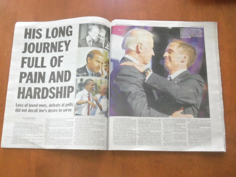 2020 NOVEMBER 8 NEW YORK DAILY NEWS NEWSPAPER- JOE BIDEN & KAMALA HARRIS ELECTED