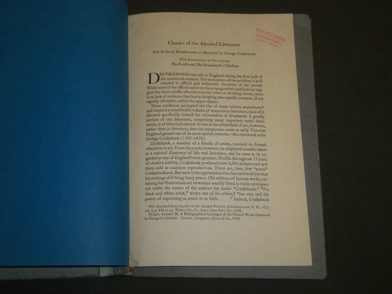 1944 CLASSICS OF THE ALCOHOL LITERATURE - GEORGE CRUIKSHANK SKETCHES - J 4735