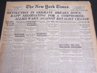 1920 MARCH 16 NEW YORK TIMES - REVOLUTION IN GERMANY BREAKS DOWN - NT 7129