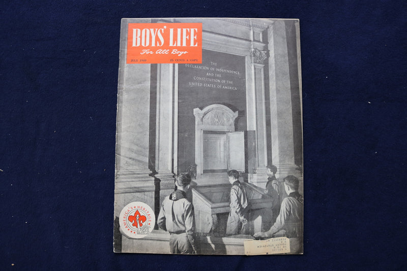 1949 JULY BOYS' LIFE MAGAZINE - DECLARATION OF INDEPENDENCE COVER - E 22123