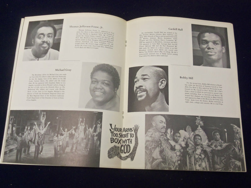 1970'S YOUR ARMS TOO SHORT TO BOX WITH GOD SOUVENIR SHOW PROGRAM - J 5004