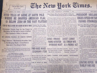 1929 DECEMBER 4 NEW YORK TIMES - BYRD TELLS OF SCENE AT SOUTH POLE - NT 5307
