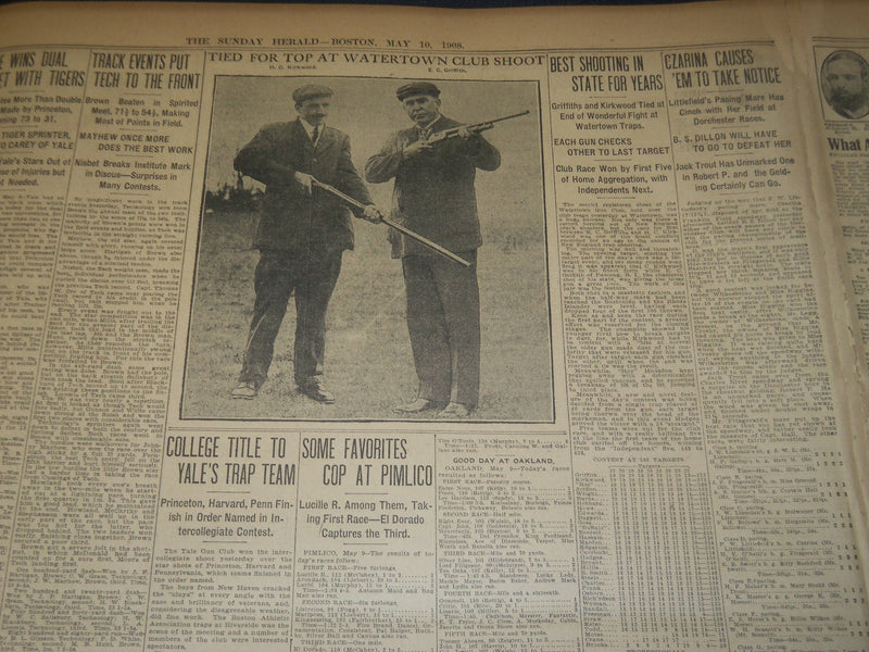 1908 MAY 10 THE BOSTON HERALD - ATHLETES STRIVING FOR HONORS IN STADIUM - BH 67