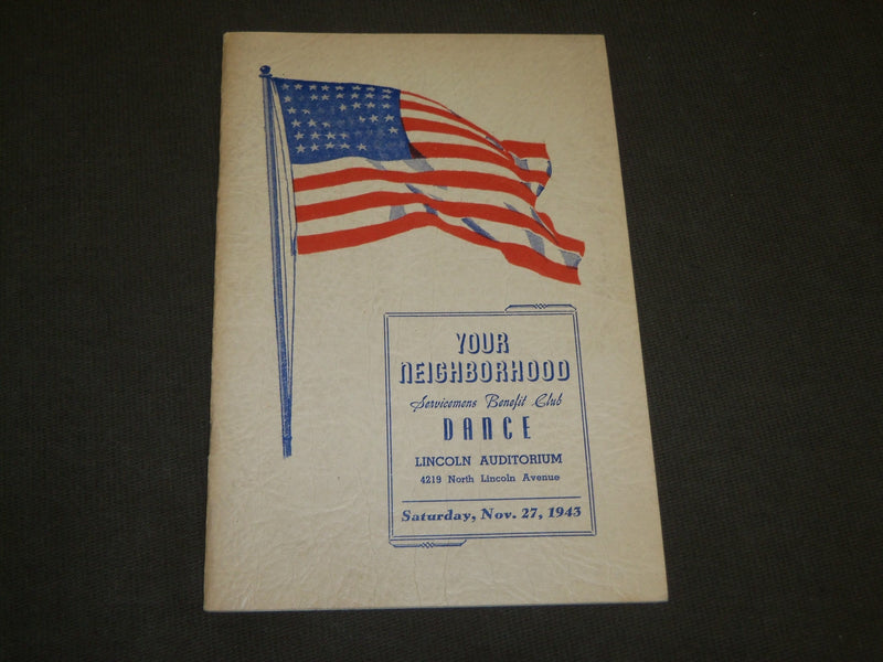 1943 NOV 27 YOUR NEIGHBORHOOD SERVICEMENS BENEFIT DANCE PROGRAM - J 3538