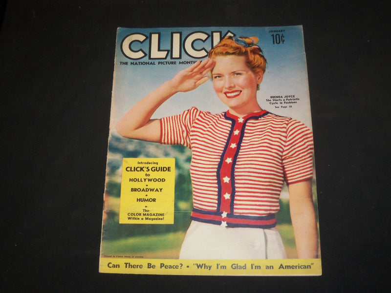 1940 JANUARY CLICK MAGAZINE-BRENDA JOYCE COVER, PHOTOS & ARTICLES INSIDE-ST 5305