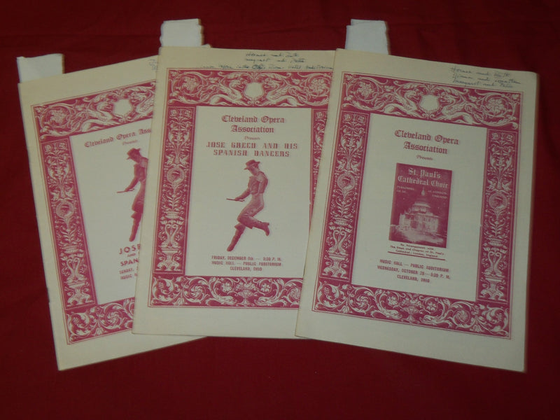 1953-1960 CLEVELAND OPERA ASSOCIATION PROGRAM LOT OF 3 - O 1098G