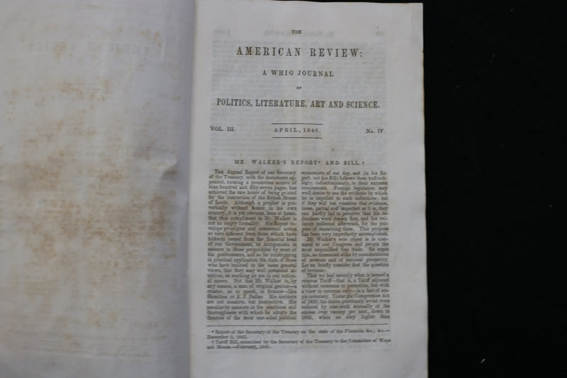 1846 APRIL THE AMERICAN REVIEW - A WHIG JOURNAL - TYPEE - MELVILLE - K 2395