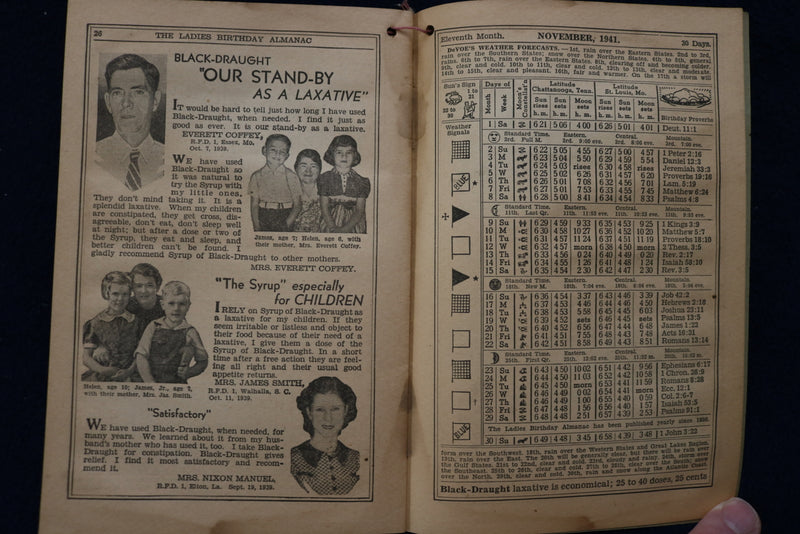 1941 THE LADIES BIRTHDAY ALMANAC - MEIER DRUG CO. - INDIANA - SOFTCOVER - K 1495