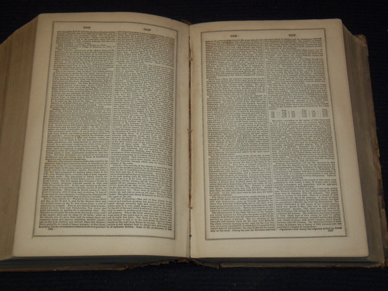 1863 LIPPINCOTT'S COMPLETE PRONOUNCING GAZETTEER - 2182 PAGES - KD 7462A