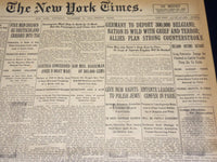 1916 NOVEMBER 18 NEW YORK TIMES - GERMANY TO DEPORT 300,000 BELGIANS - NT 7727