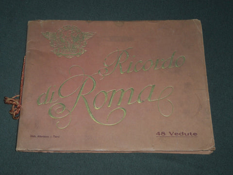 1900'S RICORDO DI ROMA VIEW BOOK - SOFTCOVER - 48 PHOTOS INSIDE - J 3284