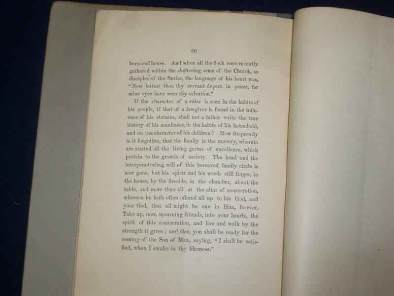1859 DISCOURSE AT THE FUNERAL OF THE HON. JOHN SMITH WHEELER - VERMONT - J 4697