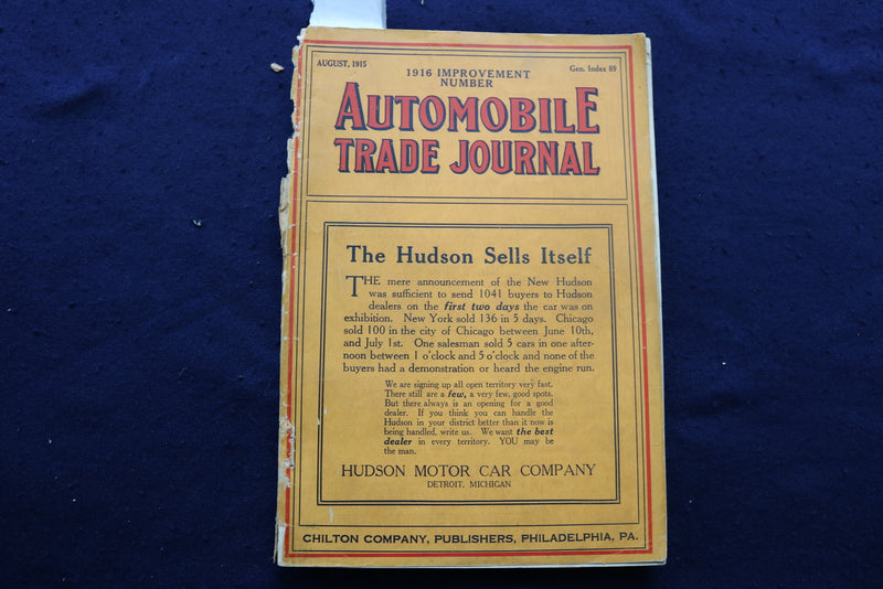 1915 AUGUST AUTOMOBILE TRADE JOURNAL - 1916 IMPROVEMENT NUMBER - K 752