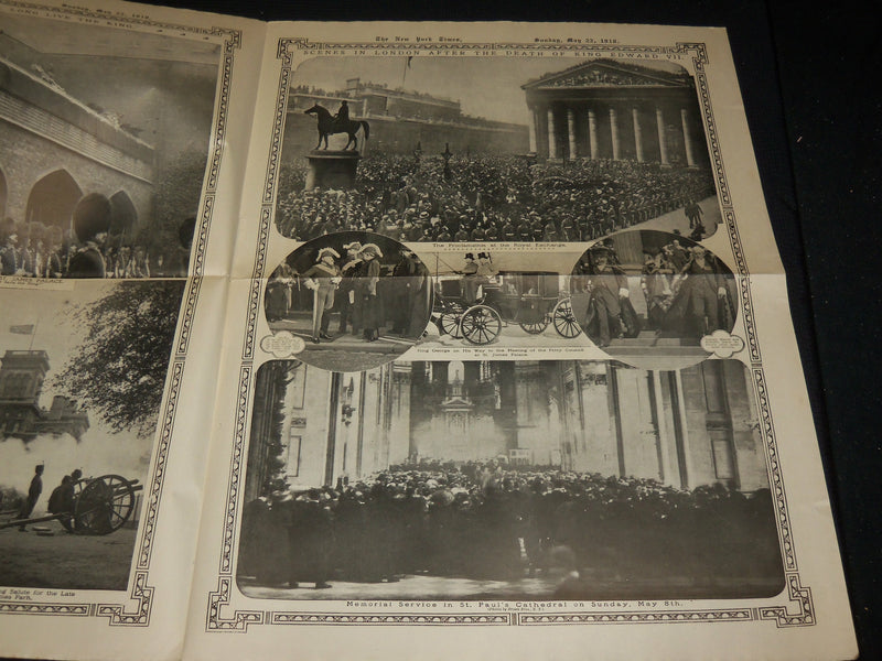 1910 MAY 22 NEW YORK TIMES PICTURE SECTION - KING EDWARD VII IS DEAD - NP 5638