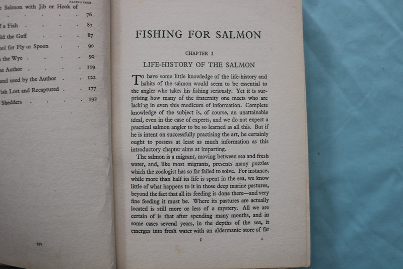 1929 FISHING FOR SALMON HARDCOVER BOOK BY CYRIL D. MARSON - KD 9694
